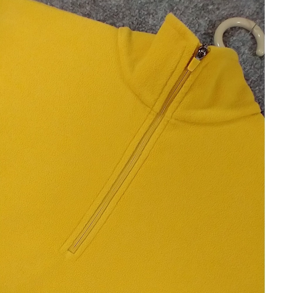 Lands End Womens XL Tall Mustard Yellow Quarter Zip Fleece Pullover Top